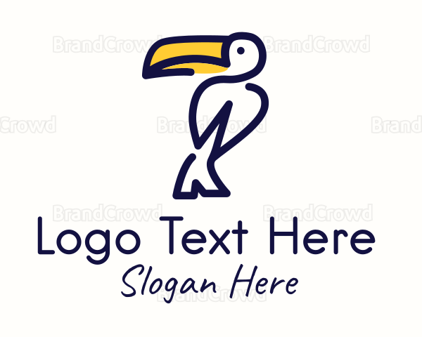 Minimalist Perched Toucan Logo