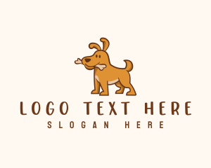 Orange Dog - Cute Dog Puppy logo design