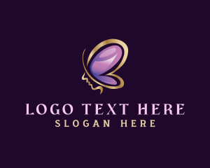 Human - Face Butterfly Wellness logo design