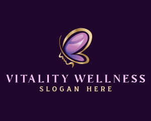 Face Butterfly Wellness logo design