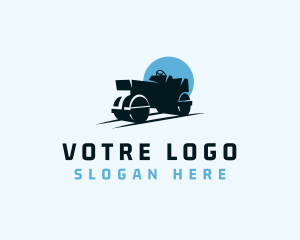 Road Roller Heavy Equipment Logo