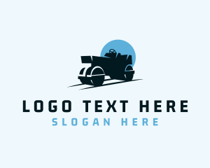 Construction - Road Roller Heavy Equipment logo design