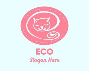 Pink - Pink Sleepy Cat logo design