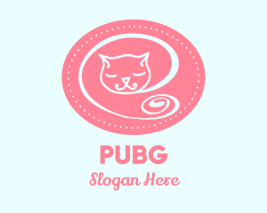 Veterinary - Pink Sleepy Cat logo design