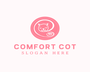 Pink Sleepy Cat logo design