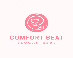 Pink Sleepy Cat logo design