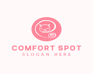 Pink Sleepy Cat logo design