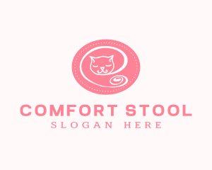 Pink Sleepy Cat logo design