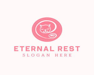 Pink Sleepy Cat logo design