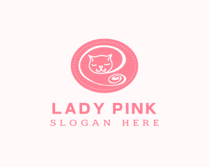 Pink Sleepy Cat logo design