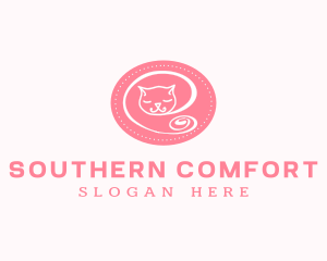 Pink Sleepy Cat logo design