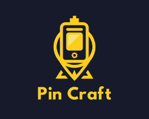 Pin - Yellow Pin Vaping logo design