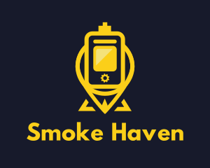 Yellow Pin Vaping logo design