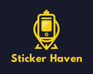 Yellow Pin Vaping logo design