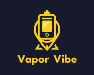 Yellow Pin Vaping logo design