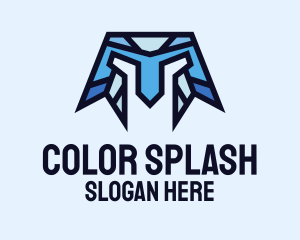 Multicolor Spartan Helmet  logo design