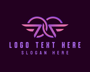 Monogram - Abstract Wings Rings logo design