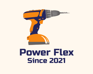 Construction Power Drill logo design