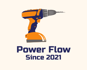 Construction Power Drill logo design