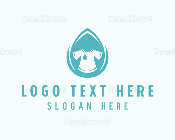 Water Droplet Shirt Laundromat Logo