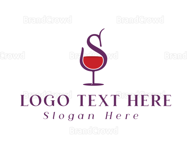 Wine Bar Letter S Logo
