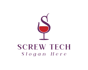 Wine Bar Letter S logo design