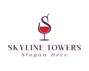 Wine Bar Letter S logo design