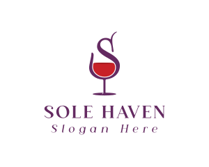 Wine Bar Letter S logo design