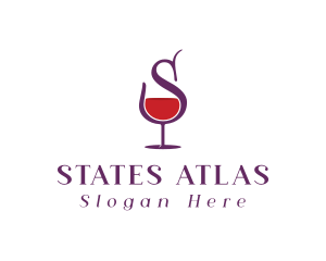 Wine Bar Letter S logo design