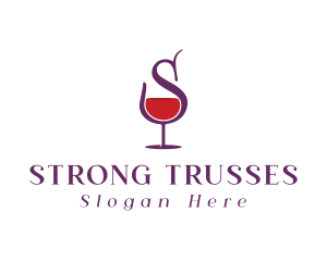 Wine Bar Letter S logo design