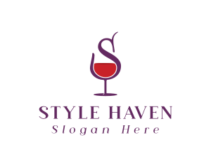 Wine Bar Letter S logo design
