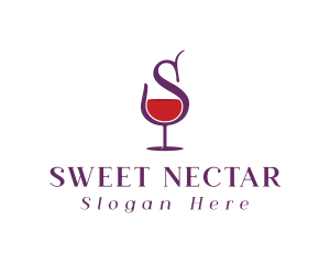 Wine Bar Letter S logo design