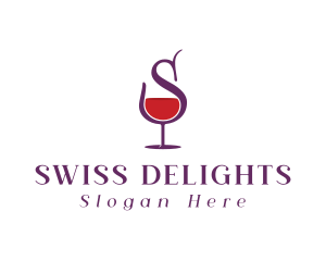 Wine Bar Letter S logo design