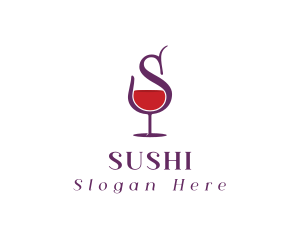 Wine Bar Letter S logo design