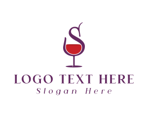 Alcohol - Wine Bar Letter S logo design