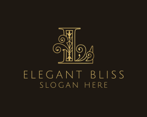 Bridal - Gold Ornate Letter L logo design