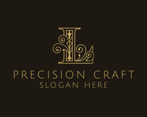 Intricate - Gold Ornate Letter L logo design