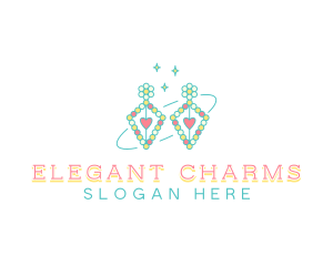 Earrings Beaded Jewelry logo design