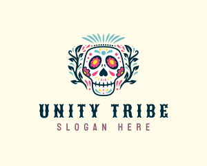 Tribe - Festive Decorative Skull logo design