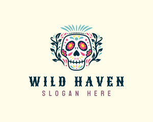 Festive Decorative Skull logo design