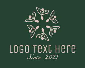 Organic Products - Floral Butterfly Wreath logo design