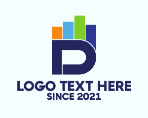 Report - Multicolor Chart Letter D logo design
