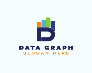 Statistics Chart Letter D  logo design