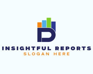 Report - Statistics Chart Letter D logo design