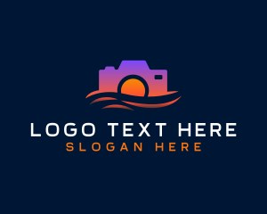 Lens - Camera Ocean Photography logo design