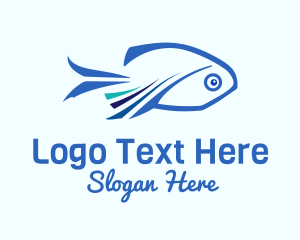Seafood - Blue Fish Aquaculture logo design