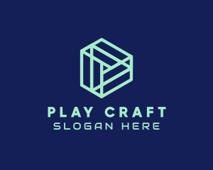 Geometric Play Button  logo design