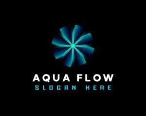 Flowing - HVAC Ventilation Fan logo design