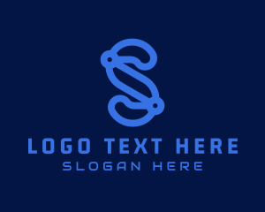 Blue - Cyber Technology Letter S logo design