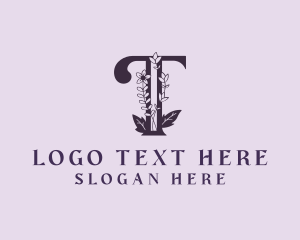 Writing - Flower Bloom Letter T logo design